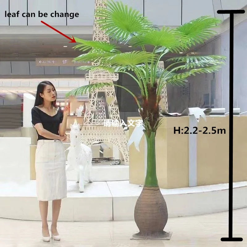 Artificial Rustic Palm Leaf 1.6m 1.4m Length Small Plastic Flower Design Style Indoor and Outdoor Commercial Use OV Brand