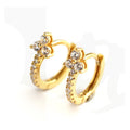 YHE0183 S925 Sterling Silver Pave Set CZ Cubic Zirconia Small Huggie Hoop Earrings