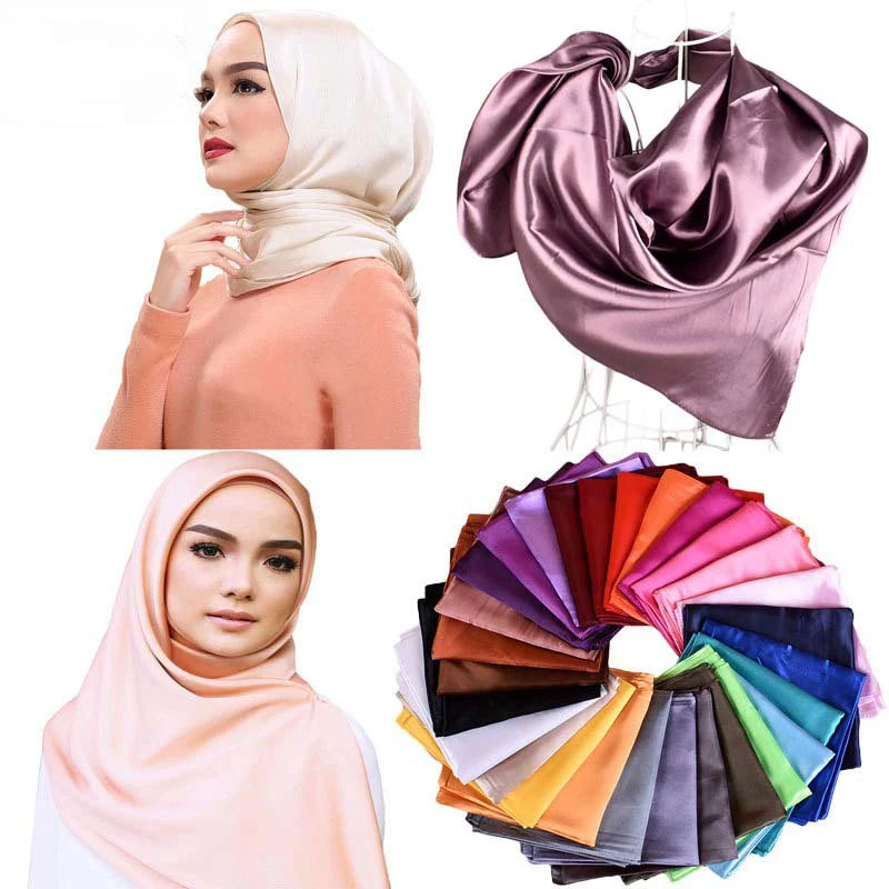 Wholesale Fashion Satin Silk Scarf Custom Print square Scarf 90x90