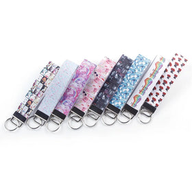 Luxury Fashion Design PU Leather Saffiano Wristlet Keychain Customized Logo Tree Pattern Color Changing Rechargeable