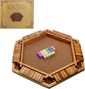 Shut the Box Game Wooden for 2-6 Players Wooden Board Table Math Game with 16 Dice Board Game for Home Party or Pub for Kids