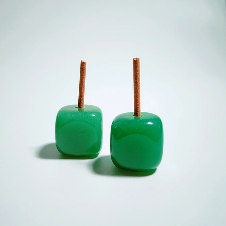 HZ Factory Direct Custom Wholesale Green Aventurine Jade Cube Shape Incense Holders Home Decorative Crafts