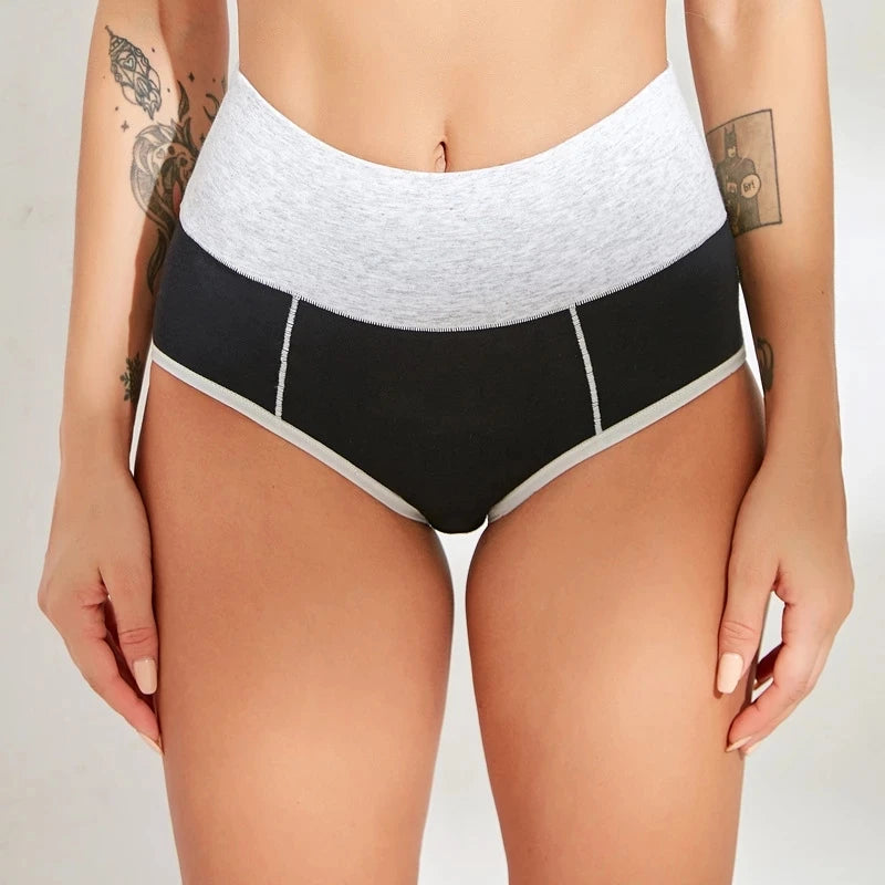 Wholesale Women's Plus Size Underwear Soft Breathable Bondage Sports Panties Body Shaper High Waist Panties Cotton Briefs