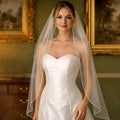 YouLaPan V14 Customizable Bridal Veil Wholesale Cheap Plain Yarn Binding Single Layer Party Wedding Proposal Engagement Veil