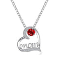 MIO New Fashion Jewelry Necklace Heart Letter Silver Necklace Shinny Diamonds Pendant for Mother's Day Gift Adjustable
