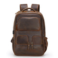 Vintage Custom Designer Good Quality Full Grain Cow Hide Genuine Leather Laptop Backpack Men With USB