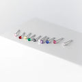 Hot Sale Minimalist Simple Fashion S925 Sterling Silver Colorful Rhinestone Crystal Stud Earrings for Women Girls