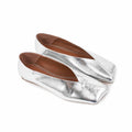 Classy Silver PU Women Autumn/Spring/Summer Slip-On Boat Shoes Fashion Square Toe Ballet Flats Breathable Cushioned Comfort