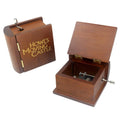 Wholesale Wooden Book Hand-cranked Music Box Solid Wood DIY Carving Custom Retro Creative Birthday Holiday Gift
