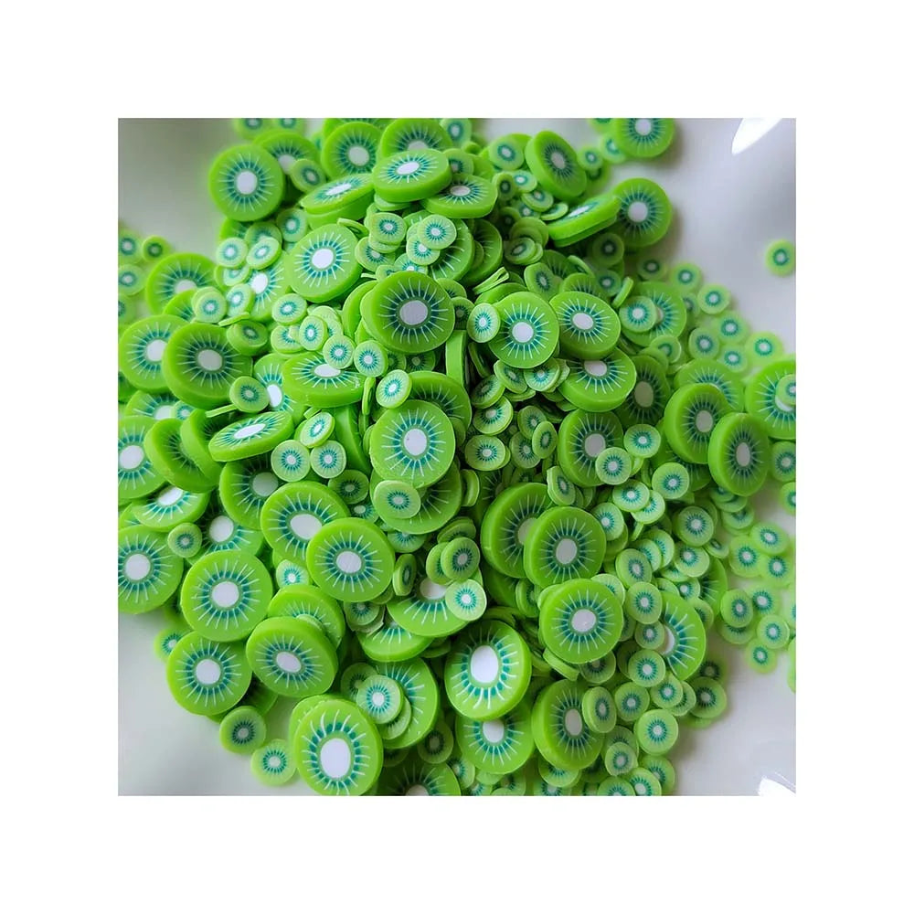 Polymer Clay Kiwifruit Slices Slime Filler Charms Fruit Slices Crafts Nail Art Supplies Cellphone Decoration