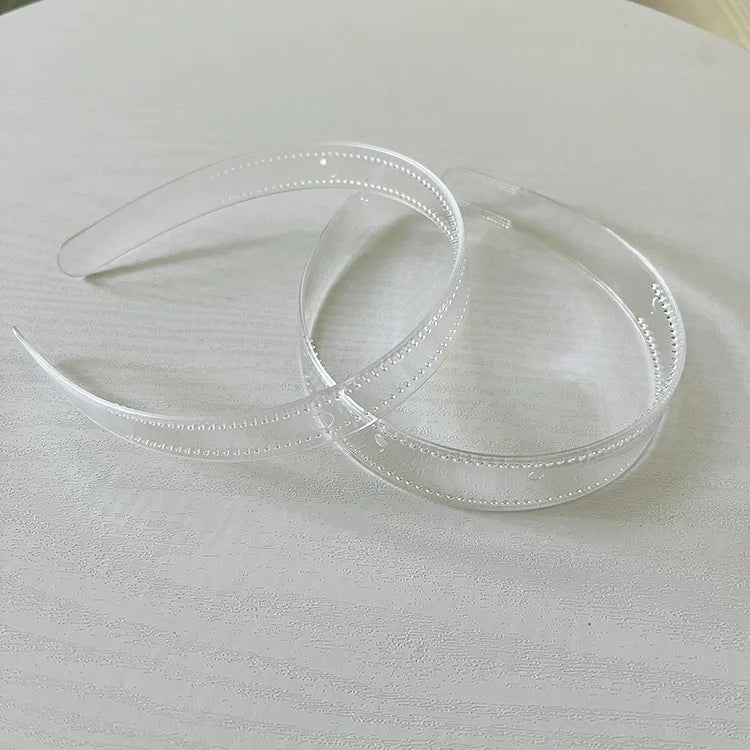 2.5cm Thick Plus Clear Teethed Plain Plastic Headbands  Base Non-slip PC Hair Hoops Hairbands for DIY Women Accessories Hairband
