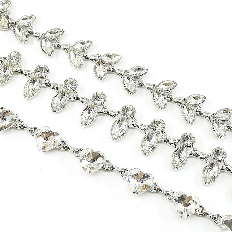 Alloy Fancy Crystal Rhinestone Cup Chain Sew on for DIY Wedding Dress