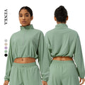 Summer Fitness Top for Teen Girls Lightweight Breathable Long Sleeve Half Zipper UV Coat Stand Collar Loose Drawstring for