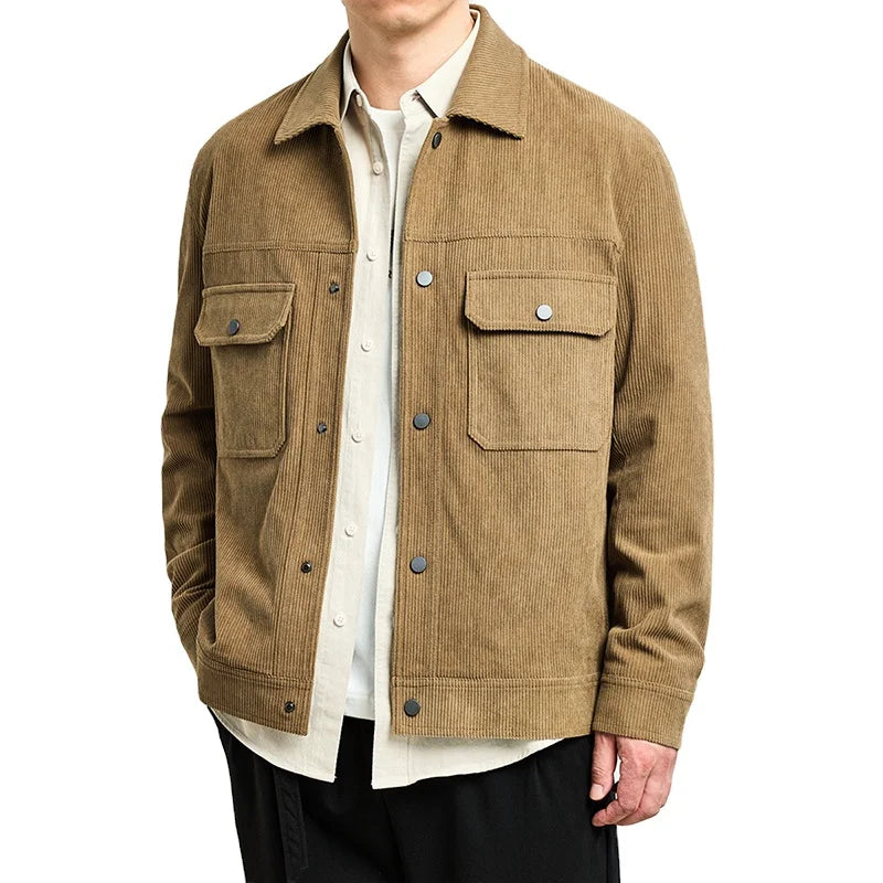 Custom Shirt for Spring and Autumn Casual Corduroy Fabric Full Sleeve Men's Corduroy Winter Jackets