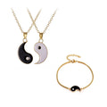 AA01517 2pcs/set Matching Taiji Charm Pendant Couple Friendship Bracelet Jewelry Stainless Steel Taichi Couple Bracelet for Wome