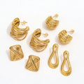 Joolim 18K Gold Plated Wholesale Waterproof&No Fade Vintage Retro Stateme3nt  Hoop Earring Stainless Steel Fashion Jewelry
