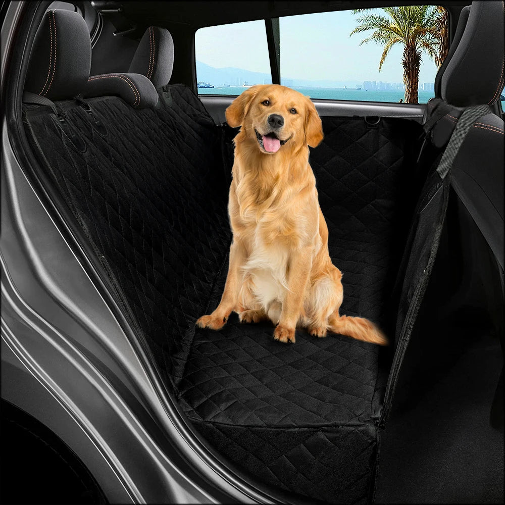 Luxury Customized Logo Oxford Waterproof Pets Car Seat Covers Soft Non- slip with Zipper Pet Car Seat Cover for Dogs