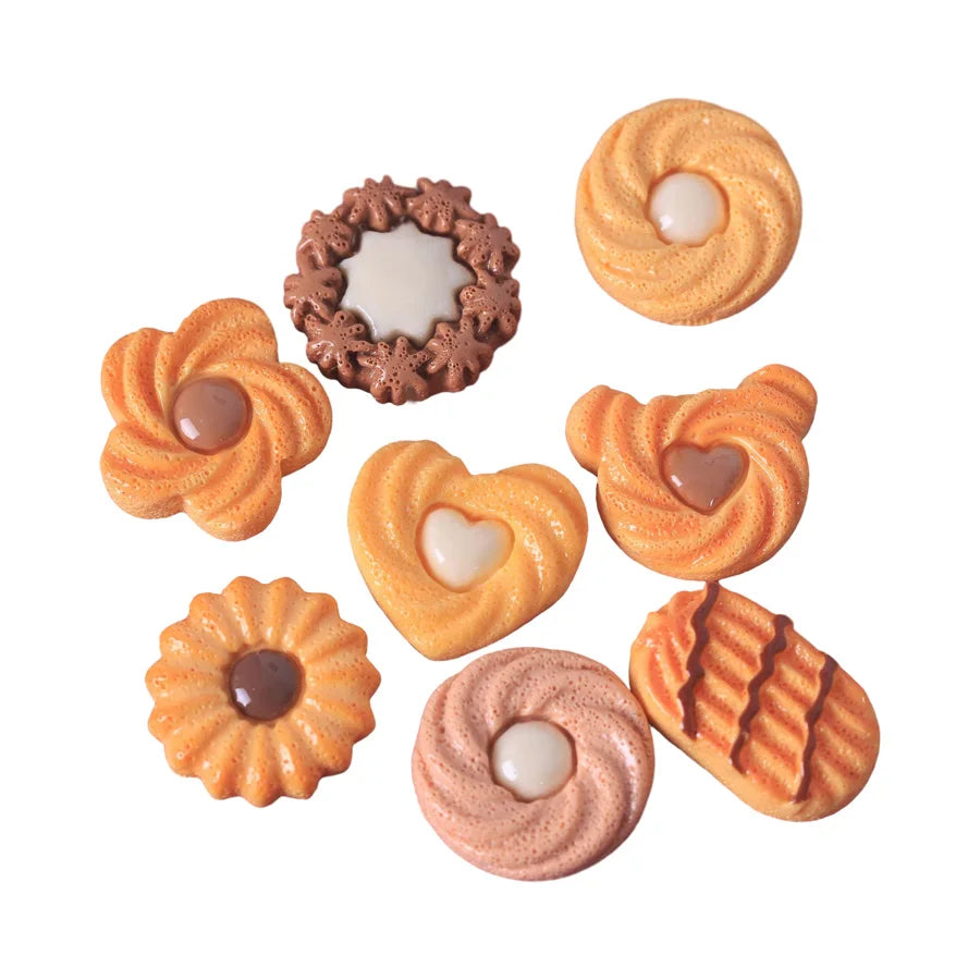 Hot Sale Lovely Miniature Round Flower Heart Bear Shape Cookies Resin Charm for Earrings
