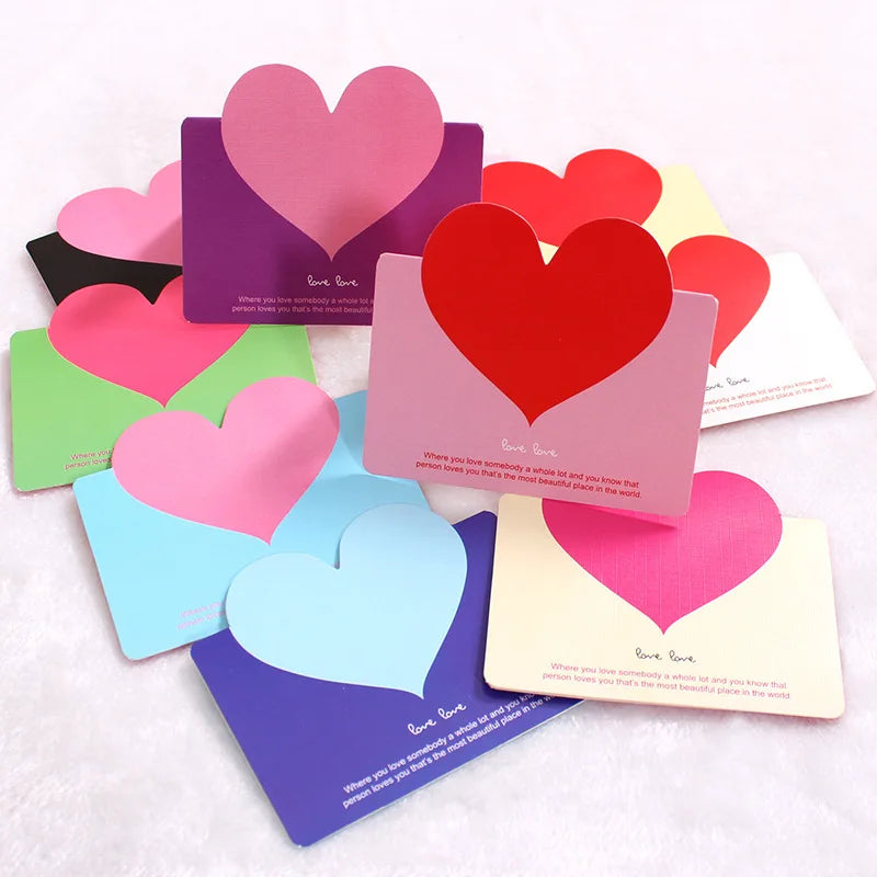 Custom Funny Paper Simple Gift Card Personalized Heart Shape Blank Note Card 3d Valentines Day Greeting Cards