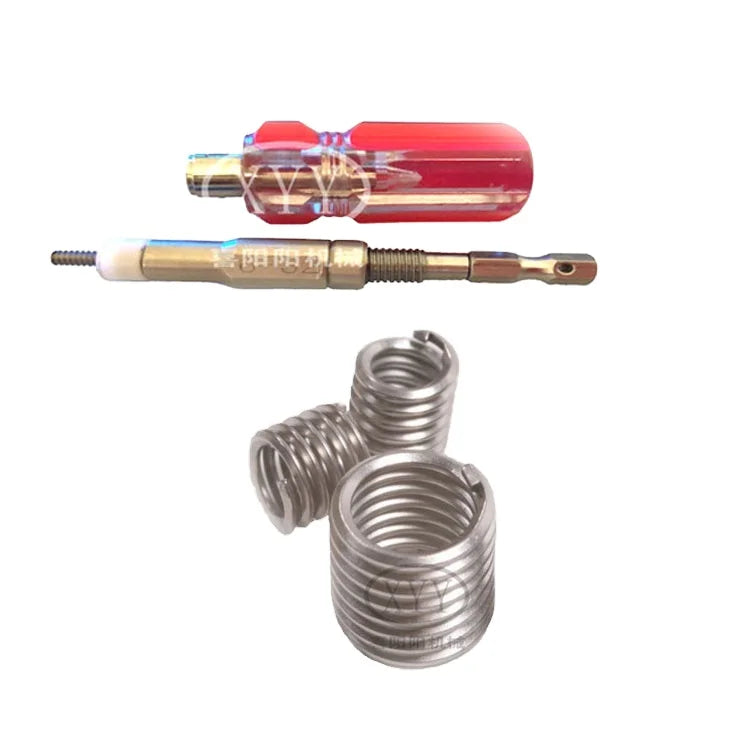 M2.5 Custom 304 Stainless Steel Wire Thread Insert Tailless Screw Sleeve Fasteners Natural Surface Metric Aluminium Alloy Carton
