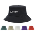 100% Cotton Bucket Hats With Eyelets Summer Bright Color Fisher Caps Custom Logo