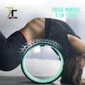TTSPORTS Home Exercise Equipment Yoga Wheel 4-Piece Set with EVA+ABS Foam Rollers for Back Pain Relief Anti-Slip & Eco-Friendly