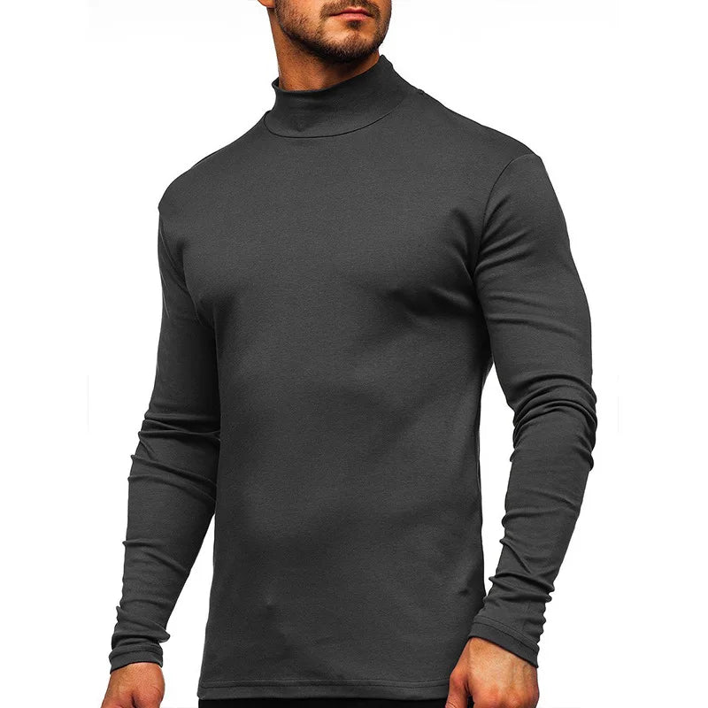 Fashion Shirts Men Clothing 2022 Winter Shirts for Men Casual Winter Custom Black Turtleneck Top