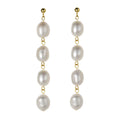 925 Sterling Silver Real Natural Pearl Gold Plated Stud Earrings Jewelry Women Fashion Irregular Pearls Dangle Earrings