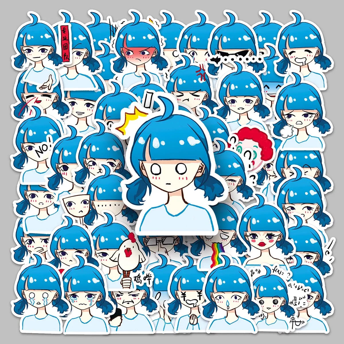 50PCS Factory Wholesale Camera Decoration Stickers Cute Funny  Waterproof Original Expression Stickers