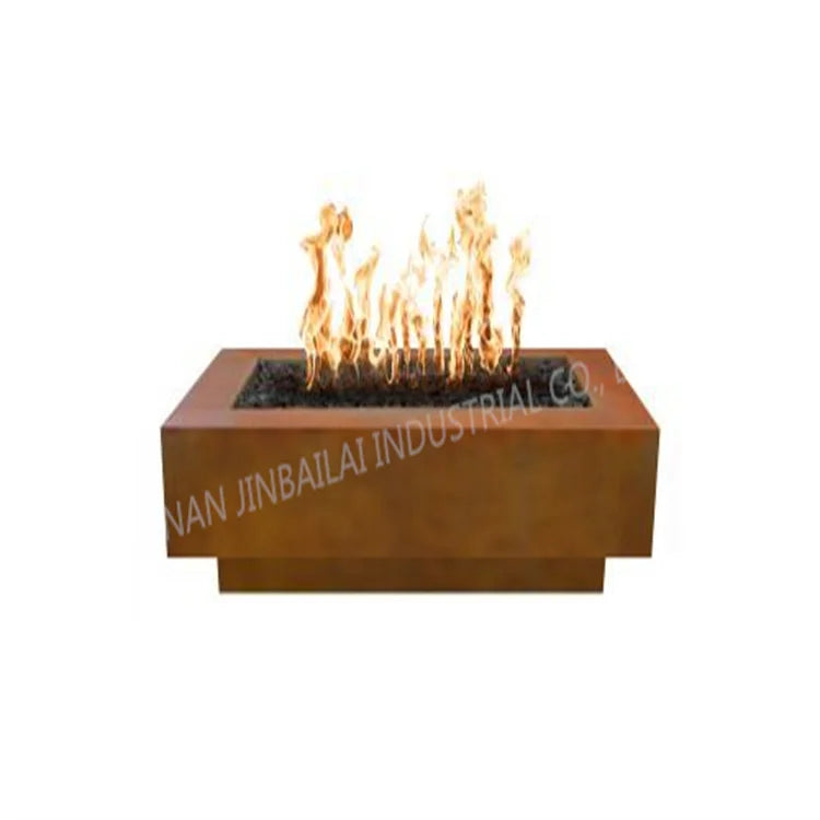 Outdoor Corten Steel Gas Fire Pit Table for Natural Gas and Outdoor Cooking