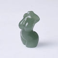 DIY 2025 Natural Healing Stone Goddess Statue Carving Green Aventurine Statue Natural Woman Shape Crystal Crafts