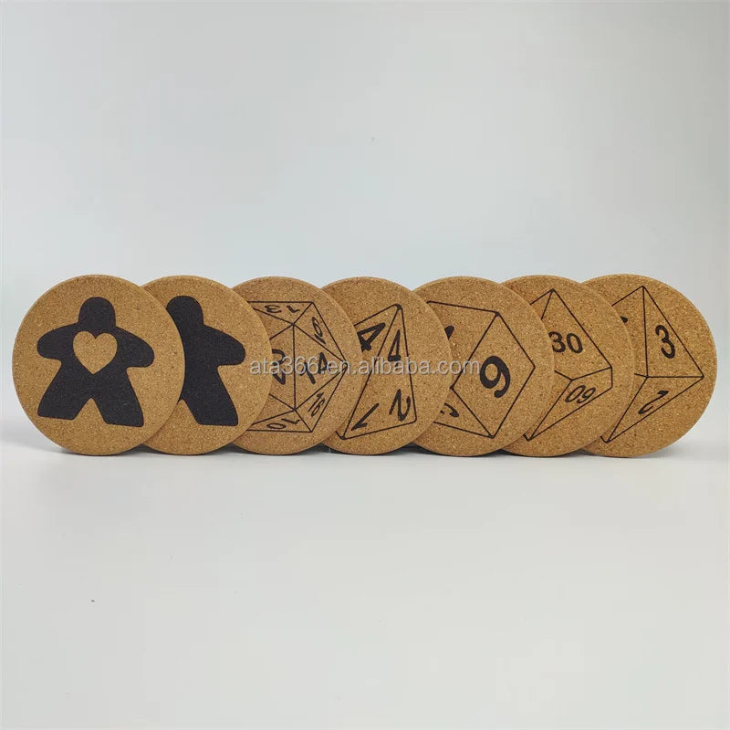 9 Cork coaster Flower Cork coaster Cat Ceramic Coasters with Cork