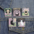New Design Animal Tarot Custom Enamel Pin Pink Black Cat Hat Pins Lapel Badge