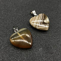 HZ Grey Agate Gemstone Heart of Pendant
