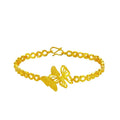 Dubai Platedlavender Women Two Butterflies Brass Jewelry Gold Plated Bracelet