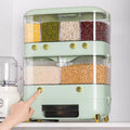 OWNSWING Kitchen Dry Food Bins Rice Dispenser Pantry Organizer Large Plastic Cereal Container Bulk Grain Bucket Storage Box