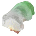Professional Colorful Hand-Dyed Flame Belly Dancing Long Folding Silk Fans Veils Performance Wear