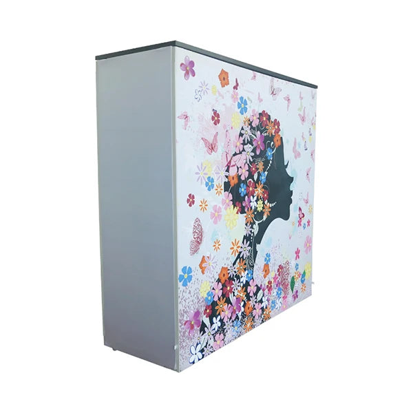 Circle Aluminum Frame Tension Fabric CMYK Full Color Customized Shape Trade Show Exhibition Booth Display Counter
