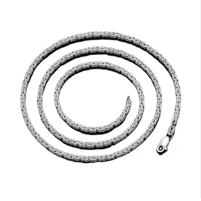 BOCAI New Real S925 Pure Silver Accessory Wholesale 2.5mm Domineering Personality Twist Chain Necklace Jewelry for Men Women