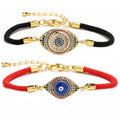New Rope Bracelet Jewelry Fashion Luxury Zircon Eyes Red Black Rope Bracelet Brazalete Women