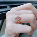 925 Silver Vintage Ring for Women Natural Amethyst Reversible Hollow Carved 14K Light Gold Plated Fine Jewelry LAMOON