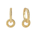 Latest Fashion 925 Sterling Silver Jewelry Women 18k 14k Gold Vermeil Interlock Hoop Earrings
