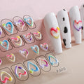 Hot Sale Fashion 5D Embossed Nail Decals Series Nail Wrap Sticker Adhesive Nail Polish Sticker Made Paper Plastic PET Material