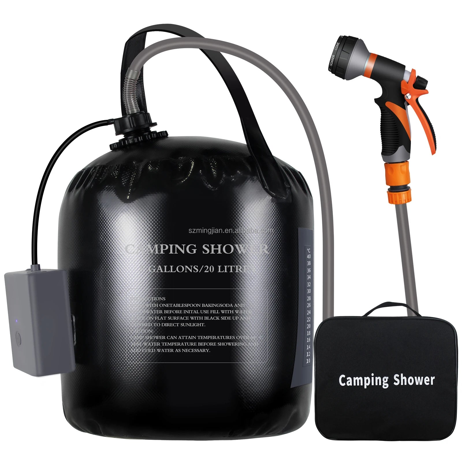 Solar-Powered Outdoor Camping Shower Equipment 20L Capacity Car Wash Charging Shower for Outdoor Adventures