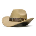 Hat Supplier Wholesale Custom Leather Belt Adjustable Wool Felt Polyester Vintage Cow Boy Hat