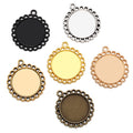 6 Colors Necklace Pendant Setting Cabochon Base Tray Bezel Blank Fit 20*20mm Round Cabochon Jewelry Making C11