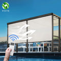 Ultra Wide Automatic Motorized ZipTrack Blinds Electric Garden Outdoor Roller with Blackout Windproof Features Vertical Pattern