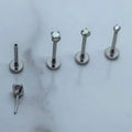 ASTM F136 Titanium Prong Set Cubic Zircon Threadless Labret Piercing Fashion Body Jewelry