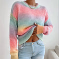 Hot Sale Women's Autumn Casual Colorful Long Sleeve Crew Neck Pullover Sweater with Anti-Shrink & Breathable Features