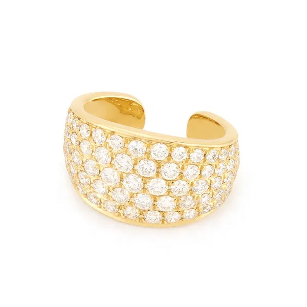 LOZRUNVE Wholesale Jewelry Silver 925 Gold Plated Full Pave CZ Diamond Bling Wide Ear Cuff Earring No Piercing